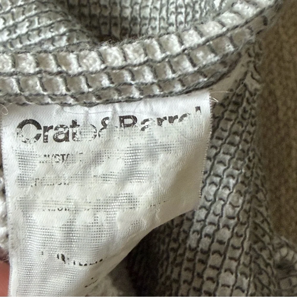 Crate and Barrel Gray Cotton Waffle Standard Pillow Case Set of 2